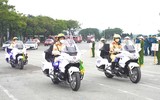 Hình ảnh buổi hợp luyện của Công an Hà Nội chuẩn bị Vòng chung kết Hội thi nghiệp vụ chữa cháy và cứu nạn, cứu hộ 2025