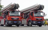 Hình ảnh buổi hợp luyện của Công an Hà Nội chuẩn bị Vòng chung kết Hội thi nghiệp vụ chữa cháy và cứu nạn, cứu hộ 2025