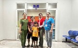 Hình ảnh người chiến sỹ Công an làm nhiệm vụ bảo vệ đêm hợp luyện sự kiện A80