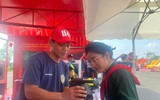 Hình ảnh đẹp của Công an Thủ đô qua hoạt động trải nghiệm phòng cháy tại Triển lãm thành tựu đất nước