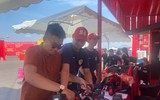 Hình ảnh đẹp của Công an Thủ đô qua hoạt động trải nghiệm phòng cháy tại Triển lãm thành tựu đất nước