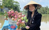 [ẢNH] Đám cưới miền Tây đặc biệt của Á hậu Thúy An: Nhà trai đi thuyền, cô dâu vàng đeo ‘trĩu cổ’, dàn phù dâu toàn Hoa hậu