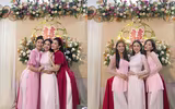 [ẢNH] Đám cưới miền Tây đặc biệt của Á hậu Thúy An: Nhà trai đi thuyền, cô dâu vàng đeo ‘trĩu cổ’, dàn phù dâu toàn Hoa hậu