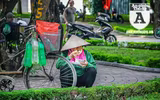 [ẢNH] Người lao động nhọc nhằn mưu sinh dưới thời tiết oi nóng của Hà Nội
