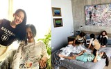 [ẢNH] Sao Việt mùa dịch: Tự Long đạp xe trong phòng, Trọng Tấn khoe vườn cây, dàn Hoa hậu mở studio tại gia