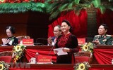 Hình ảnh các nữ đại biểu tham dự Đại hội XIII của Đảng