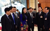 Hình ảnh các nữ đại biểu tham dự Đại hội XIII của Đảng