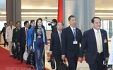 Hình ảnh các nữ đại biểu tham dự Đại hội XIII của Đảng