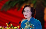Hình ảnh các nữ đại biểu tham dự Đại hội XIII của Đảng