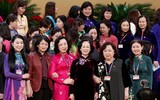 Hình ảnh các nữ đại biểu tham dự Đại hội XIII của Đảng