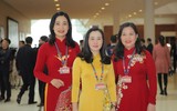 Hình ảnh các nữ đại biểu tham dự Đại hội XIII của Đảng