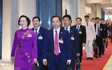 Hình ảnh các nữ đại biểu tham dự Đại hội XIII của Đảng