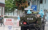 [Ảnh] Bộ Tư lệnh Thủ đô phun khử khuẩn Bệnh viện K cơ sở Tân Triều phòng Covid-19