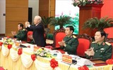 Hình ảnh Tổng Bí thư Nguyễn Phú Trọng dự, chỉ đạo Hội nghị Quân chính toàn quân
