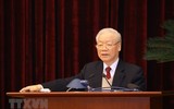 Hình ảnh Tổng Bí thư Nguyễn Phú Trọng chủ trì gặp mặt các đồng chí nguyên lãnh đạo cấp cao