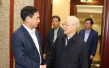 Hình ảnh Tổng Bí thư Nguyễn Phú Trọng chủ trì cuộc họp Bộ Chính trị, Ban Bí thư