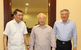 Hình ảnh Tổng Bí thư Nguyễn Phú Trọng chủ trì cuộc họp Bộ Chính trị, Ban Bí thư