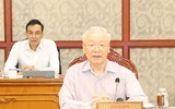 Hình ảnh Tổng Bí thư Nguyễn Phú Trọng chủ trì cuộc họp Bộ Chính trị, Ban Bí thư