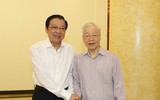 Hình ảnh Tổng Bí thư chủ trì cuộc họp phòng, chống tham nhũng, tiêu cực