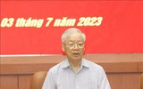 Hình ảnh Tổng Bí thư Nguyễn Phú Trọng chủ trì Hội nghị Quân ủy Trung ương 