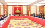 Hình ảnh Tổng Bí thư chủ trì phiên họp đầu tiên Tiểu ban Văn kiện Đại hội XIV của Đảng