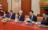 Hình ảnh Tổng Bí thư chủ trì phiên họp đầu tiên Tiểu ban Văn kiện Đại hội XIV của Đảng
