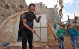 [Ảnh] Cảnh tha hương của người Syria khi lánh nạn trong các khu di tích cổ