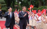 Chủ tịch nước Lương Cường hội đàm với Tổng thống Pháp Emmanuel Macron