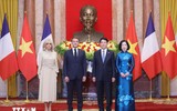 Chủ tịch nước Lương Cường hội đàm với Tổng thống Pháp Emmanuel Macron