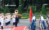 Chủ tịch nước Lương Cường hội đàm với Tổng thống Pháp Emmanuel Macron
