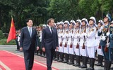 Chủ tịch nước Lương Cường hội đàm với Tổng thống Pháp Emmanuel Macron