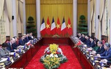 Chủ tịch nước Lương Cường hội đàm với Tổng thống Pháp Emmanuel Macron
