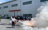 Thực tập quy mô, dập tắt đám cháy ở khu công nghiệp Thạch Thất - Quốc Oai