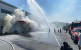 Thực tập quy mô, dập tắt đám cháy ở khu công nghiệp Thạch Thất - Quốc Oai