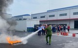 Phối hợp xử lý đám cháy giả định tại Công ty TNHH Việt Nam - Woosung