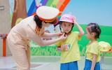 Một ngày trải nghiệm làm Cảnh sát giao thông của học sinh mầm non Thanh Xuân Trung