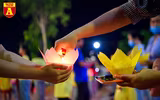 Phật tử đeo khẩu trang phòng dịch dự lễ Vu lan báo hiếu
