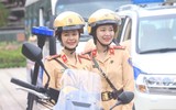 Những nữ cảnh sát giao thông xinh đẹp sẽ dẫn đoàn, phục vụ Đại hội Đảng