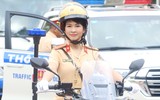 Những nữ cảnh sát giao thông xinh đẹp sẽ dẫn đoàn, phục vụ Đại hội Đảng