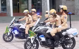 Những nữ cảnh sát giao thông xinh đẹp sẽ dẫn đoàn, phục vụ Đại hội Đảng