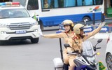 Những nữ cảnh sát giao thông xinh đẹp sẽ dẫn đoàn, phục vụ Đại hội Đảng