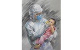 Tuổi thơ trong đại dịch Covid-19 qua tranh của Lê Sa Long