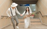 Bộ ảnh cưới đặc biệt tại tuyến đường sắt Cát Linh - Hà Đông trong những ngày vận hành 