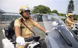 Cận cảnh siêu mô tô Honda Goldwing 1800 phân khối của Cảnh sát giao thông 