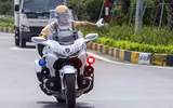 Cận cảnh siêu mô tô Honda Goldwing 1800 phân khối của Cảnh sát giao thông 