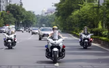 Cận cảnh siêu mô tô Honda Goldwing 1800 phân khối của Cảnh sát giao thông 