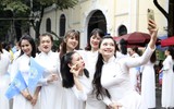 Ấn tượng màn đồng diễn Áo dài “Phụ nữ Thủ đô - hội nhập phát triển” năm 2023
