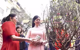 Phu nhân Chủ tịch nước và Phu nhân Tổng thống Philippines tham quan chợ hoa Tết Hàng Lược