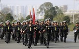 Hình ảnh ấn tượng của Cảnh sát cơ động Hà Nội tập luyện cho Lễ kỷ niệm ngày truyền thống 