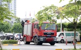 Diễn tập cứu người mắc kẹt trong đám cháy lớn ở Trung tâm thương mại